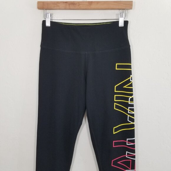 Calvin Klein Performance Logo Stretch Leggings Black Size M - Picture 2 of 7